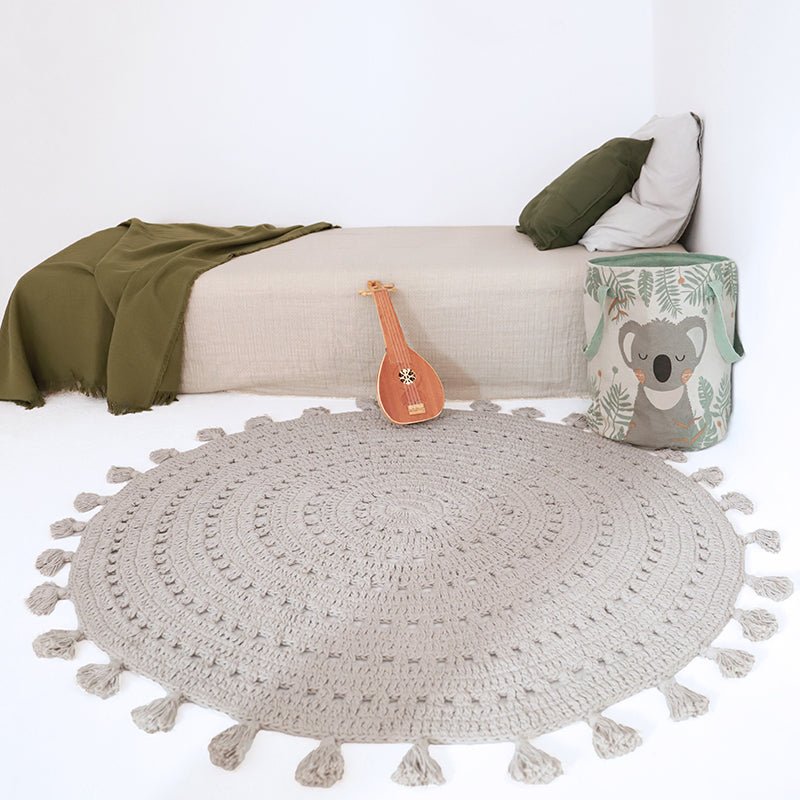 Alfombra Algodón Crochet Nila gris claro - Nanetes